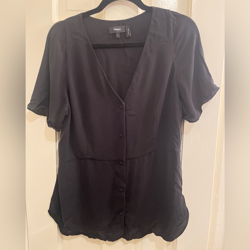 Black Button-Up Blouse - Picture 2 of 3